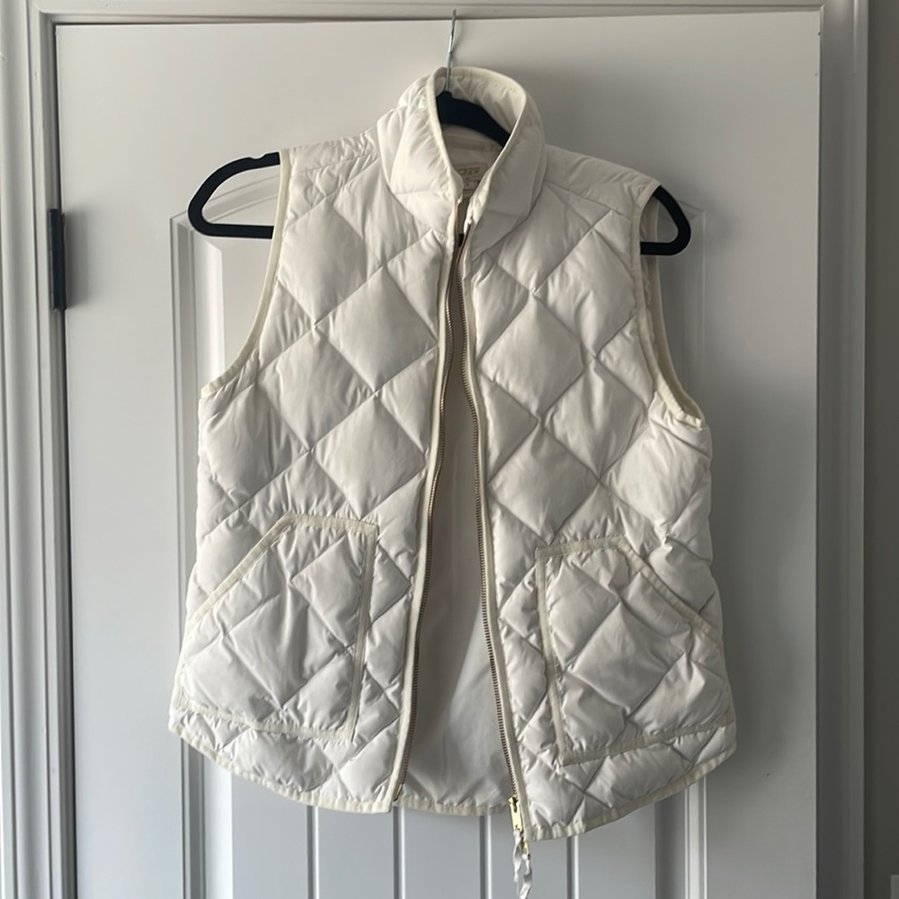 J Crew Factory White Puffer Vest